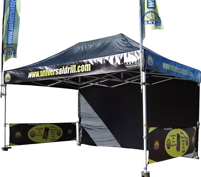Eventtält Pro+ 3x4,5 meter i svart med tryck