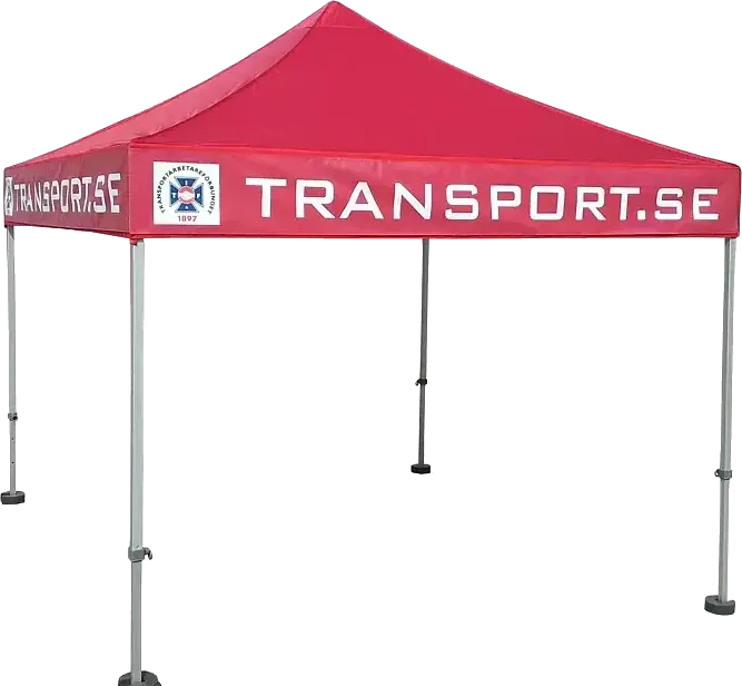 Eventtält Pro+ 4x4 meter i rött med tryck